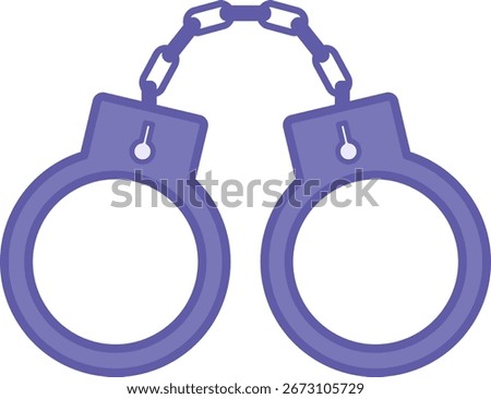 Colored Crime Icon. Vector Illustration. Handcuffs, Arrest. Action Which Causes Physical, Material or Moral Harm, Prohibited by the Criminal Code. Concept Justice