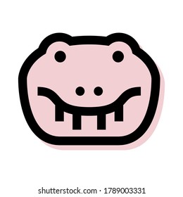 Colored Crocodile head icon vector in cartoon design. Concept for animal. Eps10 vector illustration.