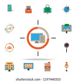 colored cross device targeting icon. marketing icons universal set for web and mobile