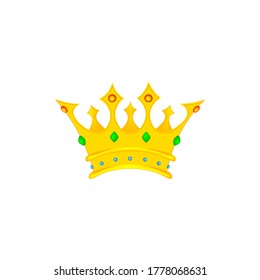 Colored crown icon with decor. For application, game and web site. The symbol of power. The sign of the king and queen.