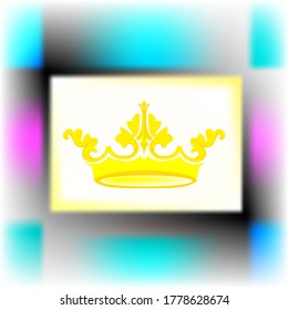 Icono de la corona de colores con decoración. Para aplicaciones de interfaz de juegos y sitios web. El símbolo del poder. La señal del rey y la reina.