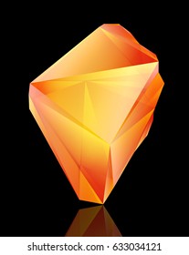 colored crystal. isolated on black background. Vector image