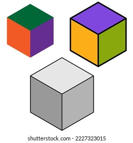 Colored cubes. Gradient background set. Vector illustration. stock image. 