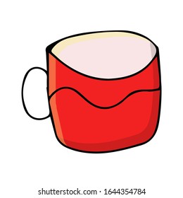 colored cup. coffee mug vector cartoon illustrations