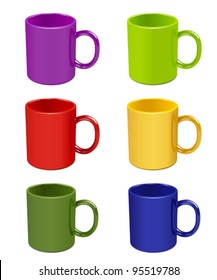 colored cups vector