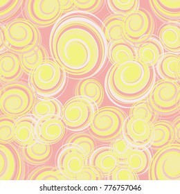 Colored curls in random order. Seamless pattern.