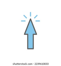 Colored cursor icon illustration. Two tone icon style. suitable for apps, websites, mobile apps. icon related to click. Simple vector design editable