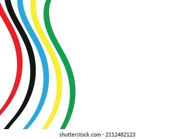 colored curved lines on a white background.