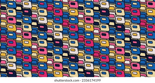 Las formas coloreadas y curvadas forman un patrón de textura de mosaico. Patrón claro y colorido sin foco y vectorial.