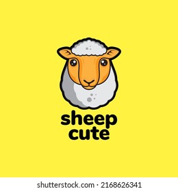 colored cute little sheep logo design vector graphic symbol icon illustration creative idea