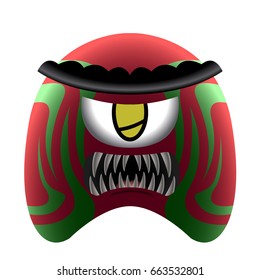 Colored cute monster with one eye, Vector illustration