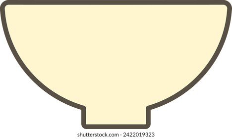 Colored cute silhouette illustration of bowls of ramen etc.