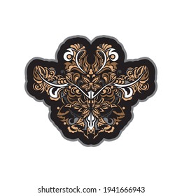 Colored Damask element. Classic luxury vintage damask ornament, royal victorian texture for wallpaper, textile, packaging. Isolated. Vector 