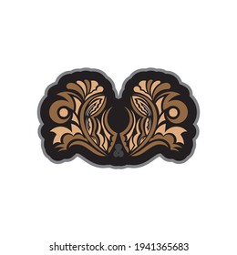 Colored Damask element. Luxurious vintage damask ornament, royal victorian texture for wallpaper, textile, packaging, menu or postcard. Isolated. Vector illustration.