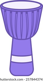 Colored Darbuka Icon. Vector Icon. Ancient Percussion Musical Instrument, Drum. Brazilian Carnival Concept