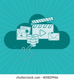 colored data center graphic design, vector illustration
