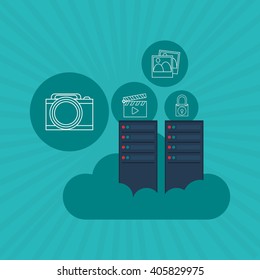 colored data center graphic design, vector illustration
