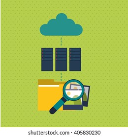 colored data center graphic design, vector illustration