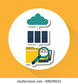 colored data center graphic design, vector illustration