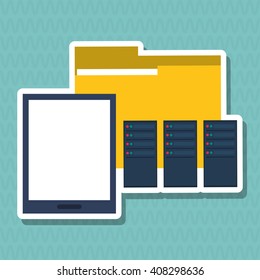 colored data center graphic design, vector illustration
