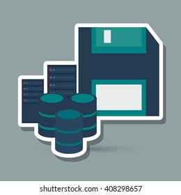 colored data center graphic design, vector illustration