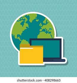 colored data center graphic design, vector illustration