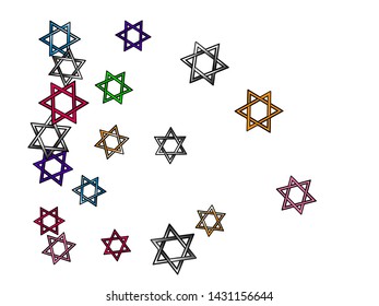 Colored David stars bright. The good confetti background illustrations design. Confetti new background smooth.