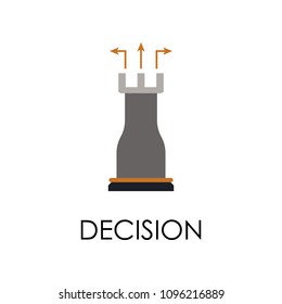 colored decision illustration. Element of marketing and business flat for mobile concept and web apps. Isolated decision flat can be used for web and mobile on white background