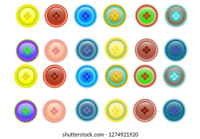 Colored decoration buttons for design