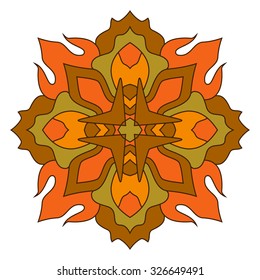 Colored decorative element in ethnic Oriental style.
