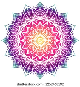 Colored decorative Mandala in rainbow gradient