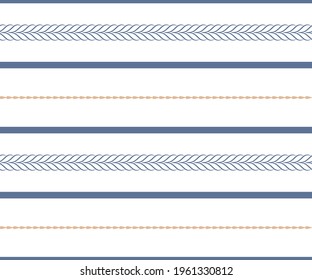 Colored decorative stripes on a white background. Seamless patterns.