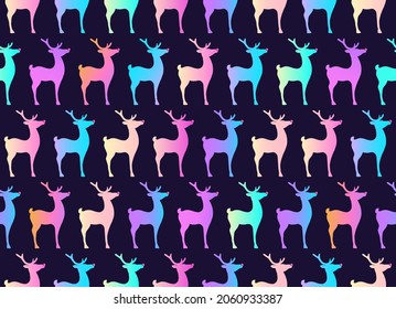 Los colores adornan un fondo oscuro. Patrón de Navidad sin fisuras. Ilustración vectorial.