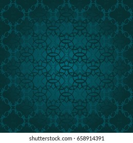 Colored Delicate Seamless Flower Pattern in Islamic style. Stained-glass window in East motif. Vector illustration