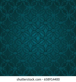 Colored Delicate Seamless Flower Pattern in Islamic style. Stained-glass window in East motif. Vector illustration