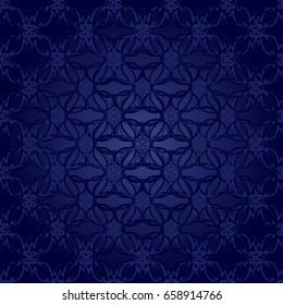 Colored Delicate Seamless Flower Pattern in Islamic style. Stained-glass window in East motif. Vector illustration