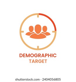 colored demographic target illustration. Element of marketing and business flat for mobile concept and web apps. Isolated demographic target flat can be used for web and mobile on white background