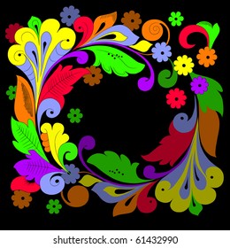 Colored design with floral elements and free space for your text (eps10)