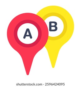 A colored design icon of ab location