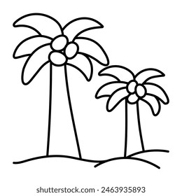 Un icono de diseño de color de la playa Árbol

