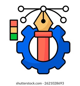 A colored design icon of bezier tool