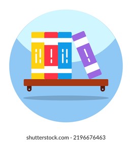 A colored design icon of books isolated on rounded background 
