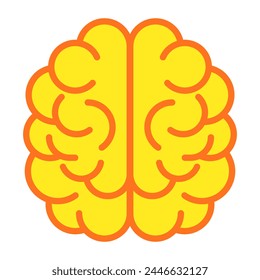 A colored design icon of brain