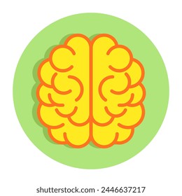 A colored design icon of brain