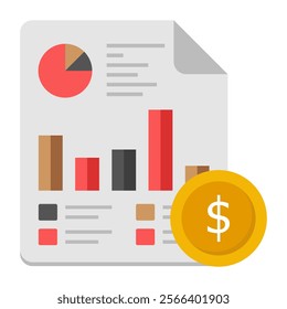 A colored design icon of business report