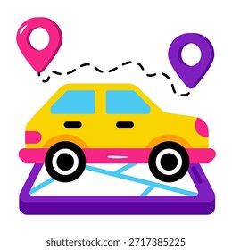 Un icono de diseño coloreado de la ruta de la cabina 