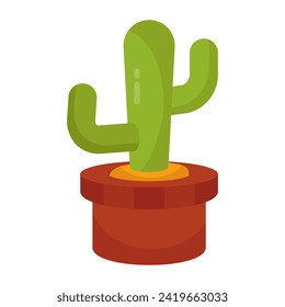 A colored design icon of cactus 
