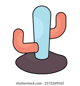 A colored design icon of cactus