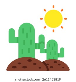 A colored design icon of cactus