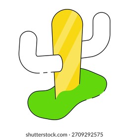 A colored design icon of cactus